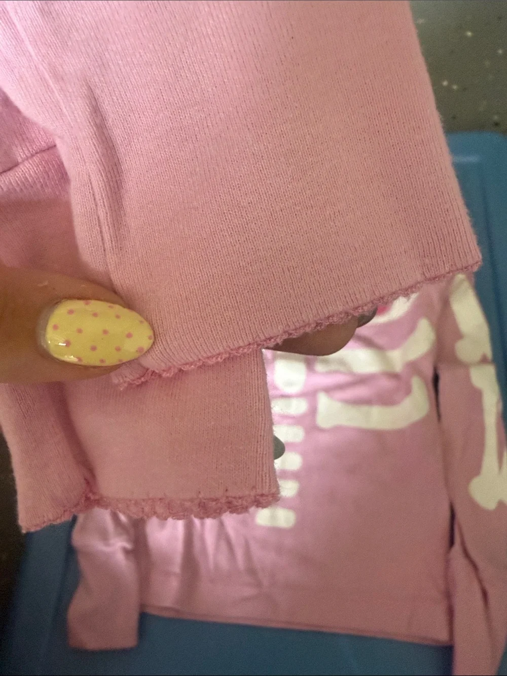 OshKosh B'gosh Pink Skeleton Pajama Set with Flower Accent